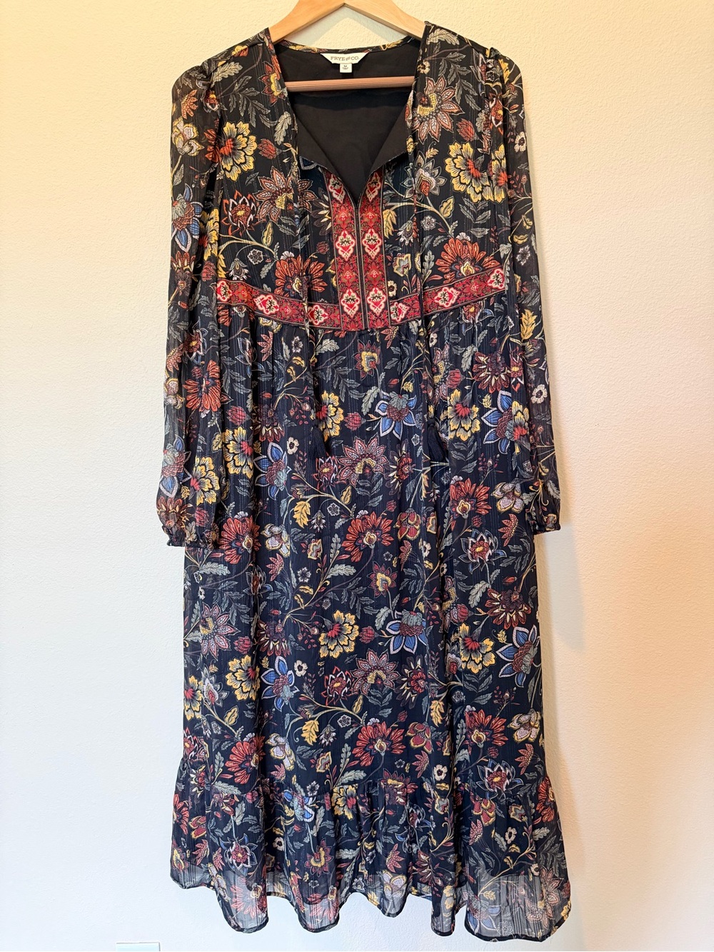 Frye & Co Floral Boho Maxi Dress Size M #0171